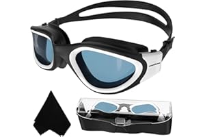 Winline Lunettes de natation à verres polarisés, Anti buée Anti UV Étanches Vision nette Réglage facile Pont souple, pour Hommes Femmes Adultes Adolescents