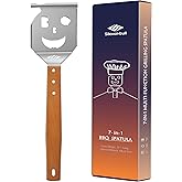 BBQ Accessories for Charcoal BBQ,Gas BBQ, 7 in 1 BBQ Spatula with Scraper, 17 Inch Long BBQ Tools for Barbecue Grill, Dad Gif