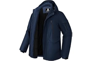 Pioneer Camp Herren Winter Jacke Wasserdicht Warm Fleece Gefüttert Winddicht Herren Parka Mit 9 Taschen Männer Outdoor Coat Jacket Hooded (S-XXL)