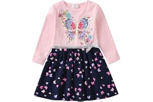 VIKITA Vestito Manica Lunga Striscia Cartoon Animale Sciolto T-Shirt Vestitos Bambina