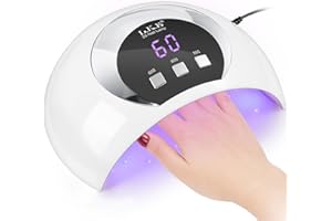 UV LED Nail Lamp, LKE 54W Nail Dryer Gel Nail Curing Lamp UV Light for Gel Nails with 3 Timers LCD Display Smart Sensor USB Plug for Fingernail Toenail