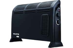 Rowenta Vectissimo Convecteur ventilateur électrique 1200/2400 W pour intérieur jusqu’à 25 m², Thermostat mécanique antigel, Grilles larges, Mode Turbo, Poignée ergonomique, CO3035