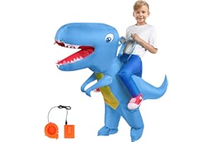AOOWU Nadmuchiwany przebranie dinozaura, przebranie nadmuchiwanego dinozaura dla dzieci, nadmuchiwany kostium raptora, dinozaur maskotka impreza kostiumowa fantazyjna sukienka cosplay strój dla dzieci