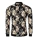 Produktbild Elecenty Herren Winterjacke Mantel Bluse Blumen-Gedruckt Männer Pullover Oberbekleidung Jacke Übergangsjacke Reißverschluss Tops Sweatjacke Outwear Lange Ärmel Steppjacke weihnachten (M, Schwarz)