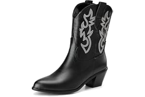 Carkuolary Donne Classico Basic Western Stivali da cowboy with Embroidered Appuntito