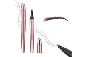 DADAPANGHU Augenbrauenstift Härchenzeichnung mit 4 Gabelspitzen, Neuer Microblading Augenbrauenstift, 3D Augenbrauenstift Wasserfest, Magischer Augenbrauenstift Wasserfest Natürlicher (02-Dunkelbraun)