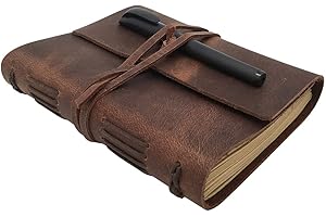 COOLEATHOR Diario in pelle a righe, fatto a mano, rilegato in vera pelle, giornaliero, formato A5, per uomini e donne, 240 pagine in carta kraft, regalo per schizzi artistici, diario di viaggio da scrivere