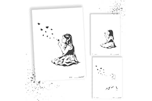 LaserCad Pochoirs BANKSY Streetart (B014, Girl Heart Bubbles (2 couches), DIN A2, pour graffiti, aérographe, art, décoration, peinture