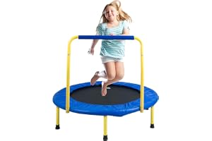 VEVOR 0,9 m studsmatta för barn, 91,4 cm studsmatta, studsmatta för småbarn, hopfällbar mini studsmatta för spädbarn med skumhandtag, fritidsstudsmatta, barn från 3 år och uppåt