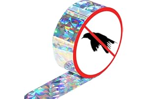 JOKILY Vogelabwehr Vogelband 80m x 2.4cm, Reflektierendes Vogelabwehrband Reflexion Reflektorband zur Vogelabwehr, Vogel Abweisend Band für Abschreckung Vogel, Protect Häuser Gärten und Höfe