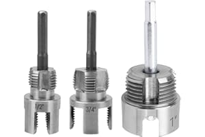 GOKTVAI 3 Pezzi di Utensili per Filettatura Tubi, Tagliafili Interno ed Esterno Integrato a Doppia Funzione per Tubi in PVC/Plastica da 1/2" 3/4" e 1" Compatibili con Trapani Elettrici