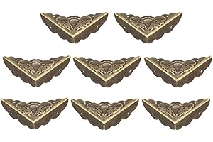 sourcing map Coin de Protection Boîte Caisse Bois Angle Protecteur Cadre Photo Livre Métal Vintage 43 x 43 x 14mm 8Pcs