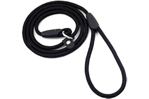 GOLDNICE Dog Slip Leads Leash, 4.5FT Durable Puppy Rope Leashes Collar Nylon Dog Training Walking Lead Leashes for Small Medium Dogs (Black)