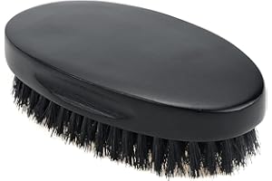 YIBANG Beard Brush for Men, Pure Boar Bristles Pocket Beard Brush, Handle Made in Solid Wood With Firm Bristles To Tame and Soften Your Beard Hair For Healthier and Softer Beard (Black)