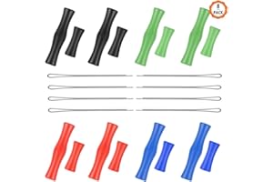 Dadabig 8 Paare Bogenschießen Fingerschutz Silikon Bogensport Finger Protector Bowstring Schutzausrüstung Finger Tab Bowstring Finger Saver mit 8 handlichen Nadel für Anfänger (Schwarz Blau Grün Rot)
