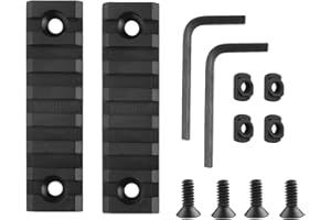 Ranstac Picatinny Rail Mount Handguard Rail Section Set with T-Nuts Screws Wrench Alluminio Softair Tattico Guida per Fucile Accessori per la Caccia CJ/YGDG-01 (M, 7-Slot, 2 Sets)