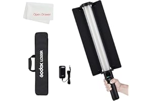 GODOX LC500R RGB LED Light Stick Camera & Photo Accessories Lighting,2500K-8500K Full Color, 14 Lighting Effects, with Barndoor & Carry Bag (Remote Not Included), Black