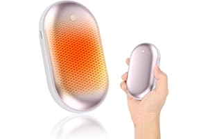 BelonLink Scaldamani Ricaricabile, 5200mAh Scaldamani Elettrico, Scalda Mani Portatile Elettrico, Riscaldatore Elettrico Tascabile, Power Bank, 3 Livelli di Temperatura, per Campeggio All'aperto, Sci