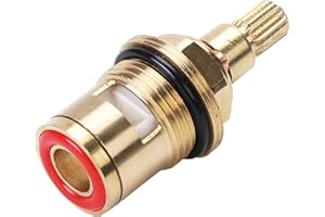 Tap Cartridge SENRISE 20 Gears Ceramic Disc Cartridge Valve Brass Replacement Tap Valves for for Bathroom Kitchen Mixer Tap (G-Type Double Thread)