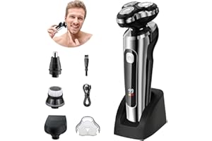 ETROBOT Rasoir Electriques Hommes, 3D Tondeuse Barbe Homme- Rasoirs Électriques Homme avec Ecran LED -2 Vitesses Rasoir Humide/Sec Étanche, Rechargeable IPX7 Etanche Rasoir Electriques Hommesavec base