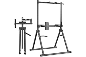 DH FitLife Power Tower Plegable hasta 210kg, Estación de Entrenamiento Multifuncional para Gimnasio en Casa, con Barra de Dominadas, Estación de Dips y Entrenador de Espalda