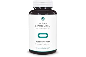 ‎ENERGYBALANCE EnergyBalance Alpha-Liponsäure - Kapseln mit Antioxidantien - Thioctsäure - für Vegetarier - Vegan, Glutenfrei - 180 VegeCaps à 250mg
