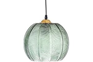 ZHFF Suspension en Verre Vert Clair Abat-Jour Moderne éclairage de Plafond Art déco Lampe Salon Salle à Manger Chambre Cuisine îlot intérieur luminaire, E27 Hauteur réglable 20cm