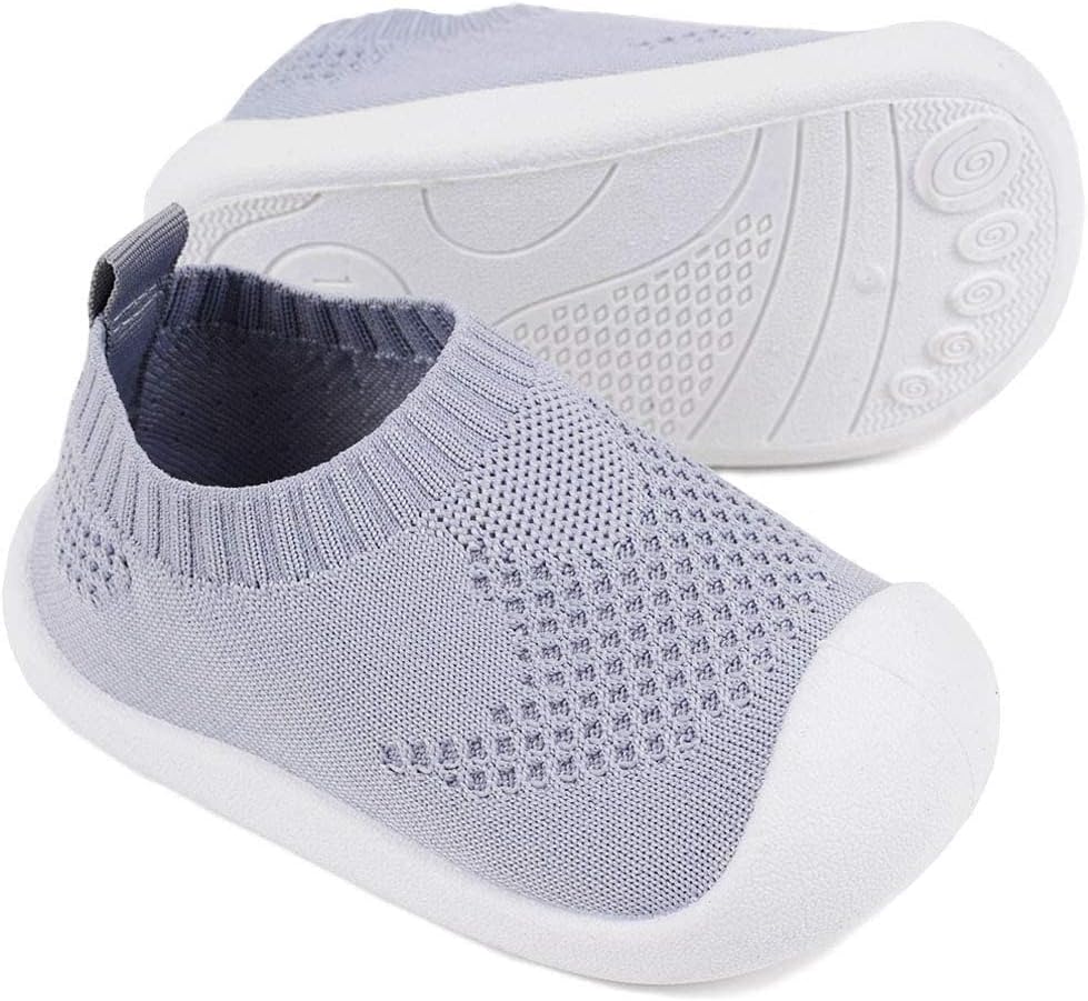 Baby Walkers Infant Sneakers Boys Girls Mesh Breathable Lightweight Non-Slip Toddler Casual Shoes Cotton Flying Woven Fabric Mesh Breathable Lightweight Trainers Indoor Outdoor