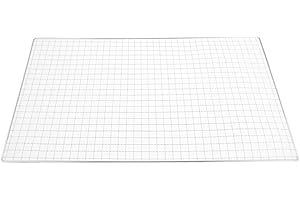 Inzopo Grille de rechange pour barbecue en maille de fer pour camping en plein air, 50 x 30 cm, anti-adhésif, pour poissons, légumes, fumées, cuites, rôtis, Braise – approuvé par la FDA,