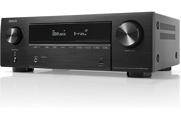 Denon AVR-X1800H Dab Amplificateur AV Home Cinéma 7.2 Canaux, 175W, HDMI 8K, HEOS Multiroom, Dolby Atmos, DTS:X, Dab+, Bluetooth, Wi-FI - Noir