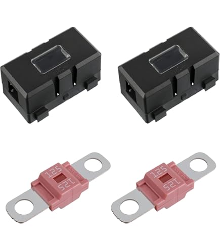 Midi-schroefzekering, 3 stuks midizekeringen 2 stuks ANS zekeringhouders 12V -58V Midi hoogstroombeveiliging 50 A ampère voor personenauto's, vrachtwagens, bouwvoertuigen, bussen, caravans (125 A