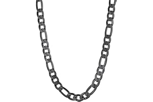 Bandmax Chaîne Collier Figaro pour Homme Femme, Maille Alternée 4mm/6mm/9mm en Acier Inoxydable/Plaqué Or, Longeur de 36cm/46cm/50cm/56cm/61cm/66cm/71cm/76cm