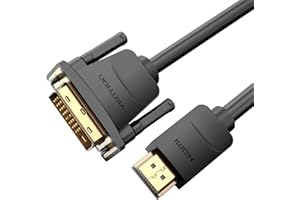 VENTION HDMI auf DVI Kabel bidirektional DVI D 24+1 auf HDMI mit 1080P,High Speed DVI auf HDMI Adapterkabel, unterstützt 3D Full HD, für Raspberry Pi, Roku, Xbox One, Laptop 2m