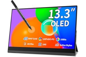 Magedok OLED Portable Monitor 4K Touch Screen Monitor Portatile 13,3 pollici - MPP Stylus Pen Support -1MS, 100000:1, 400Nit, Full HD, TÜV-Low Blue Eye Care Mobile Display per Laptop PC Game console