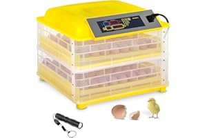 incubato 112 Eier Inkubator Vollautomatische Brutmaschine mit Temperatur- und Feuchtigkeitssteuerung Drehfunktion Schierlampe LCD Annzeige Brutautomat Brutkasten