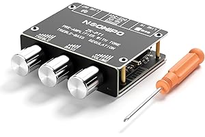 NEOHIPO ZK-PT1 Bluetooth 5.0 2 Channels Preamplifier Board Stereo Audio Mini Pre-amp 3.5mm AUX Inputs with Treble and Bass Control for DIY Home Theater HiFi System