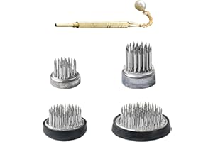 KACRILIDI 4 Piezas Rana Ikebana Kenzan Redonda, Arreglo Floral Flower Frog Pin Ikebana Kenzan Decoración, Fijo Herramienta Arreglo Floral Pin Hodler para la Decoración de la Oficina en el Hogar, Plata