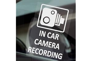 PLATINUM PLACE 4 adesivi per finestrino, 60 x 87 mm, motivo: telecamera CCTV di sicurezza, per camion, furgoni, taxi, autobus, colore: bianco in vinile trasparente