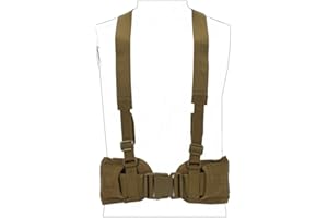 SinaiRSOFT - Cintura tattica con bretelle a forma di X, per softair, imbottita, colore: marrone coyote