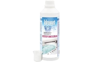 Metacril Idronet + Vaso Medidor Graduado, Limpiador Específico para Bañeras de Hidromasaje y Spas, No Espuma, Limpia y Desengrasa - 500 ML
