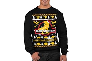 Graphic Impact Inspired The World of Dinosaur Ugly Christmas Reindeer Xmas Pullover Xmas Sweatshirt Erwachsene Unisex Sweater Christmas Jumper