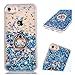 Produktbild Flüssig Hülle für iPhone 6, für iPhone 6S, Glitzer 3D Liquid Hülle für iPhone 6 6S, ZCRO Flüssigkeit Case Handyhülle für iPhone 6 / iPhone 6S Schutzhülle Flüssig Glitzer Transparent Hart Plastik Zurück Hardcase Glänzend Bling Luxus Cover und Silikon Rahmen Durchsichtig Kristall Klar Etui Handy Tasche Hüllen mit Handy Ring Halterung Ständer für iPhone 6 / iPhone 6S (Blau)