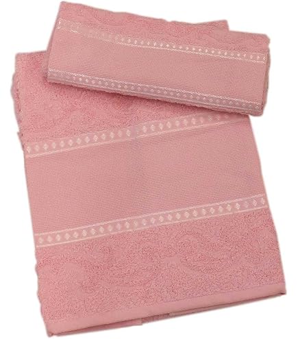 Lot De 2 Serviettes De Bain Panini Tessuti – 95x60 Cm Et 40x60 Cm, 100% Coton, Toile Aïda à Broder
