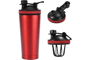 EACHPT Shaker Proteinas,750ml Coctelera de Proteínas con Colador,Coctelera de Proteínas de acero Inoxidable de doble pared con Aislamiento al vacío,Sin BPA y a Prueba de fugas,para Deportes,Fitness