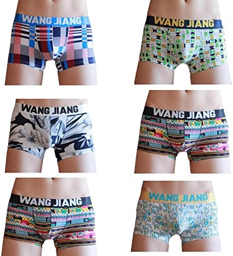 Pack Of 6 Width Belt Men's Underwear Ultra-thin Ice Silk Briefs Hipster Printed Flat Underpants