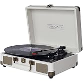 Record Master ST14012 Retro Pikap - Kum Beyazı - Bluetooth ve Şarj &Ouml;zellikli - T&uuml;m Plakları &Ccedil;alabilme
