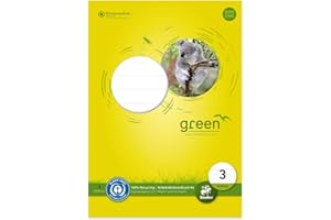 Staufen Bloc-notes vert 40745003 - DIN A4 - Linéature 3 (21 doubles lignes), 50 feuilles, papier recyclé 80 g/m², 1 pièce.