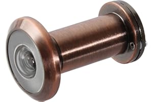 Schürberg Türspion mit Sichtschutz - Braun - Bohrloch Ø 16mm - Spion für 37-58mm Türen - Hochwertige Echtglaslinse - Weitwinkel 200°