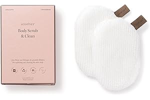 ‎WASCHIES Waschies doppelseitige Körperreinigungspads/Peeling Pads – 2er-Set Weiß – 2in1 sanfte Ganzkörperreinigung & tiefenwirksames Peeling – waschbar, wiederverwendbar & nachhaltig – für alle Hauttypen