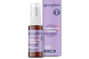 ‎GLORYFEEL Melatonina w sprayu - z walerianą, lawendą + ekstraktem z melisy, wit. B6 i B1-1 mg melatoniny, 220 rozpyleń - w 100% wegańskie, testowane laboratoryjnie i wyprodukowane w Niemczech bez dodatków